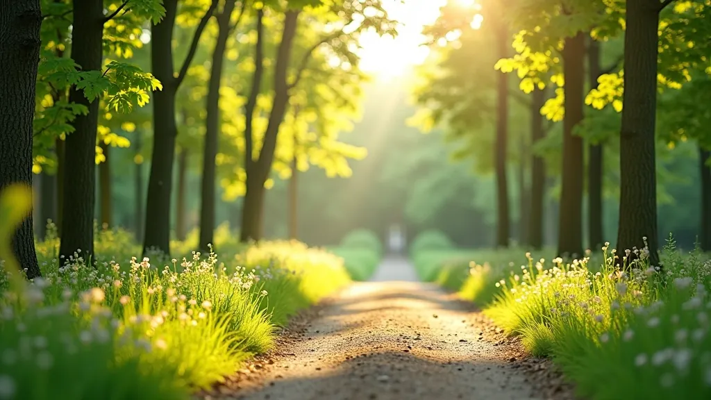 Varnių miesto parkų žygis su žaliomis medžiais ir pėsčiųjų takais